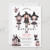 ガールハロウィーン誕生日ウィッチ任意の年齢 セーブザデート (正面)