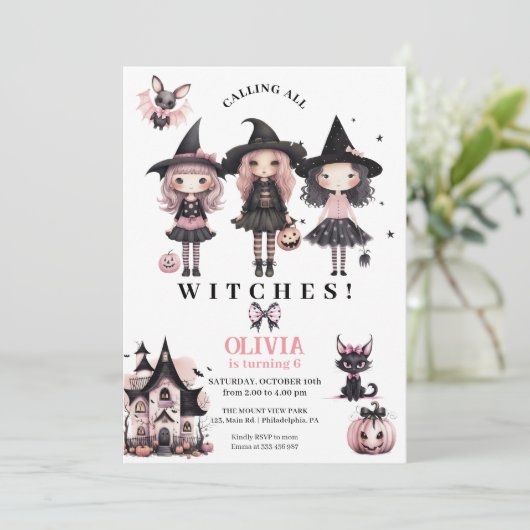 ガールハロウィーン誕生日ウィッチ任意の年齢 セーブザデート (スタンド正面)