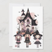 ガールハロウィーン誕生日ウィッチ任意の年齢 セーブザデート (裏面)