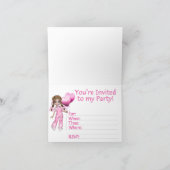 ガールハート6th誕生日フィルイン招待状 サンキューカード (内部)