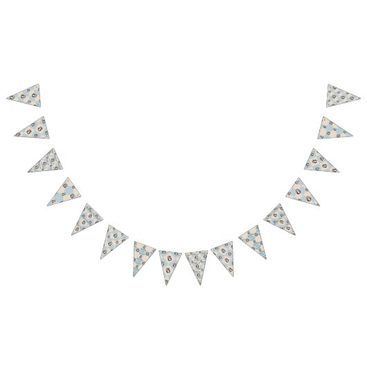 ガールバイリンガルハッピーバースデー用かわいいペンギン バンティングフラッグ (全)