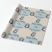 ガールバイリンガルハッピーバースデー用かわいいペンギン ラッピングペーパー (アンロールド)