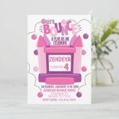 ガールバウンスハウスバースデーパーティーの招待 招待状 (スタンド正面)