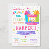 ガールバウンスハウスバースデーパーティ招待状 招待状 (正面)