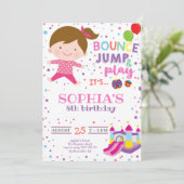 ガールバウンス·ジャンプ·レカラフルインボーバースデーパーティー 招待状 (スタンド正面)