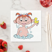 ガールバスタイムおもしろいとゴムのアヒルとバブル スタンダードランチョンナプキン