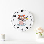 ガールバスタイムおもしろいとゴムのアヒルとバブル ラージ壁時計