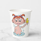 ガールバスタイムおもしろいとゴムのアヒルとバブル 紙コップ (正面)