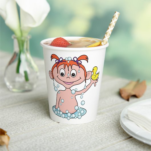 ガールバスタイムおもしろいとゴムのアヒルとバブル 紙コップ