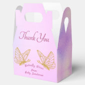 ガールバタフライピンクスパークリーお洒落ベビーシャワー フェイバーボックス (オープン)