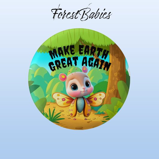 ガールバタフライ、再び地球を素晴らし作る、野生生物 缶バッジ