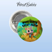 ガールバタフライ、再び地球を素晴らし作る、野生生物 缶バッジ