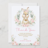 ガールバニーラビットフローラバースデーパーティー サンキューカード (正面)