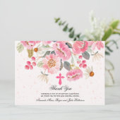 ガールバプティスウォーターカラーピンクフローラ サンキューカード (スタンド正面)