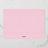 ガールバプティスピンクフローラアーチ写真の蘭金ゴールド 箔招待状 (裏面)