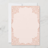 ガールバプティスピンクローズ金ゴールドエレガント離れヴィンテージ 招待状 (裏面)