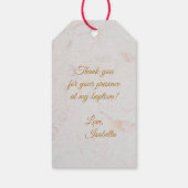 ガールバプティスフォトバラリースフローラ大理石 ギフトタグ (裏面)