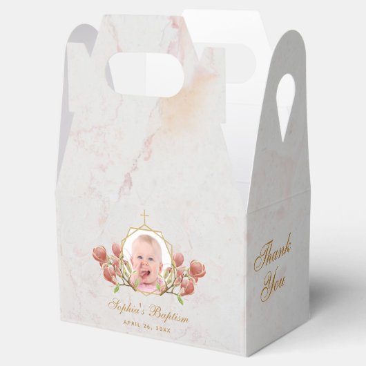 ガールバプティスフォトマーブルピンクマグノリアフローラ フェイバーボックス (オープン)