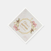 ガールバプティスマーブルフローラ蘭金ゴールド幾何学模様 スタンダードカクテルナプキン (角)