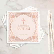 ガールバプテスマバラ金ゴールド赤面ピンクエレガントヴィンテージ