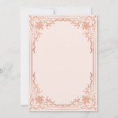 ガールバプテスマバラ金ゴールド赤面ピンクエレガントヴィンテージ 招待状 (裏面)