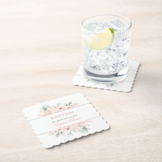ガールバプテスマパーティー用品テーブルウェアコースター ペーパーコースター (インサイチュ)