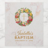 ガールバプテスマフローラマーブルクロスバラリース ワインラベル (シングルラベル)