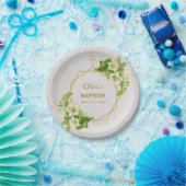 ガールバプテスマフローラリリー金ゴールド大理石幾何学模様 ペーパープレート (パーティー)