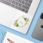 ガールバプテスマフローラ金ゴールドホワイトリエス幾何学模様 シール (ノートパソコンとiPhone)