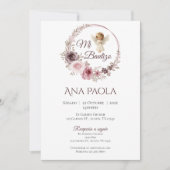 ガールバプテスマ招待状インボスペインのホ 招待状 (正面)