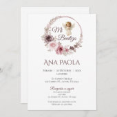 ガールバプテスマ招待状インボスペインのホ 招待状 (正面/裏面)