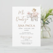 ガールバプテスマ招待状インボスペインのホ 招待状 (スタンド正面)