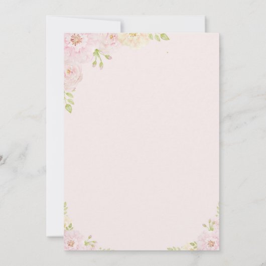 ガールバプテスマ招待状バラバプテスマ招待状 招待状 (裏面)