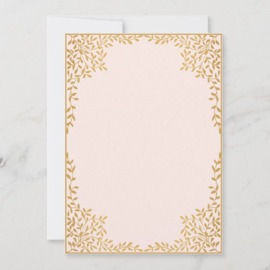 ガールバプテスマ赤面ピンクフェイク金ゴールド離れ宗教 招待状 (裏面)