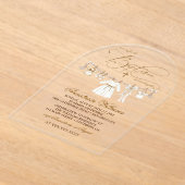 ガールバプテスマ《キリスト教》洗礼式や命名式エレガント招待状 アクリル招待状 (レイダウン)