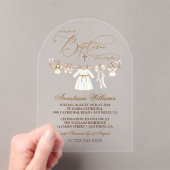 ガールバプテスマ《キリスト教》洗礼式や命名式エレガント招待状 アクリル招待状 (インサイチュ (ポータブル))