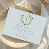 ガールバプテスマ《キリスト教》洗礼式や命名式フローラ写真 サンキューカード