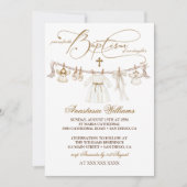 ガールバプテスマ《キリスト教》洗礼式や命名式ボホ招待状 招待状 (正面)