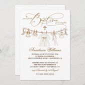 ガールバプテスマ《キリスト教》洗礼式や命名式ボホ招待状 招待状 (正面/裏面)