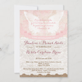 ガールバプテスマ&誕生日招待状スペインのin 招待状