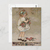 ガールバラバタフライ誕生日 ポストカード (正面/裏面)