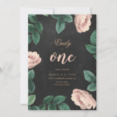 ガールバラファースト誕生日招待状シャルボード 招待状 (正面)