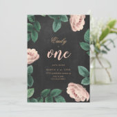 ガールバラファースト誕生日招待状シャルボード 招待状 (スタンド正面)