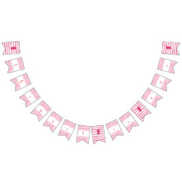 ガールバルーンをテーマにした最初の誕生日バナー バンティングフラッグ