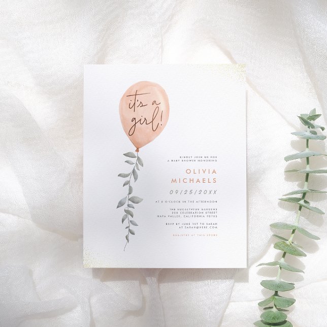 ガールバルーングリーンのベビーシャワーを予算に計上 (クリエイターアップロード済み)