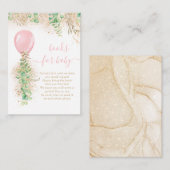 ガールバルーンユーカリ金ゴールドグリッターベビー本 エンクロージャーカード (正面/裏面)