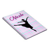 ガールバレリーナ社交ダンスダンスプレイドパステル ノートブック (右側)