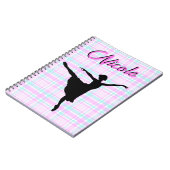 ガールバレリーナ社交ダンスダンスプレイドパステル ノートブック (左側)