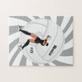 ガールバレーボール選手のキッドネームJerseyチーム番号 ジグソーパズル (横)