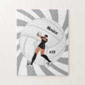 ガールバレーボール選手のキッドネームJerseyチーム番号 ジグソーパズル (縦)